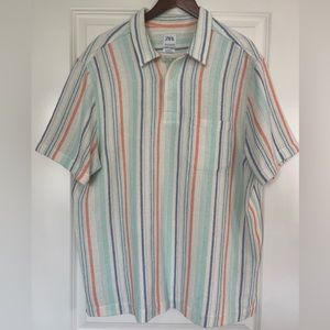 Zara Relaxed Fit Collared Short Sleeve Shirt Men’s Size XL